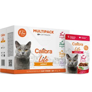 Calibra Cat Life Adult Wet Food Multipack 12x85g