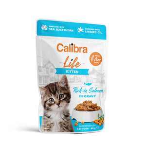 Calibra Cat Life Kitten Salmon Wet Food Pouch 28x85g