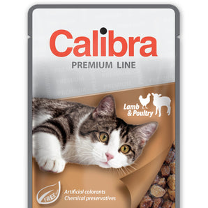 Calibra Cat Premium Adult Lamb & Poultry Wet Food Pouch 24x100g