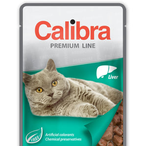 Calibra Premium for Sterilised Cats Liver Wet Food Pouch 24x100g