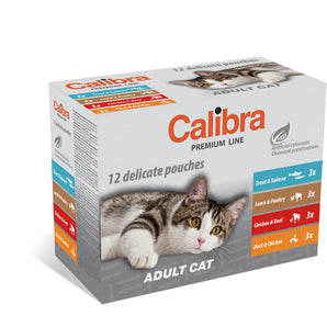 Calibra Cat Premium Adult Wet Food Pouch Multipack 12x100g