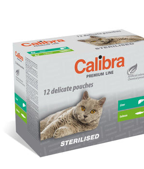 Calibra Premium for Sterilised Cats Wet Food Pouch Multipack 12x100g
